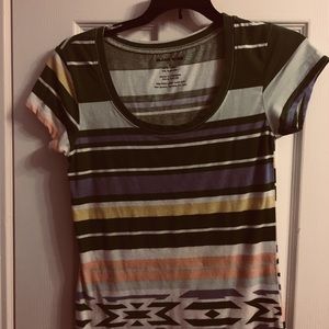 Green multi colored aztec top